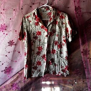 Woman’s Vintage Vibrant Floral Shirt